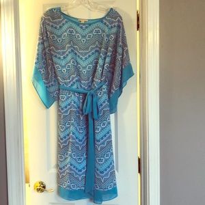 Blue printed dress